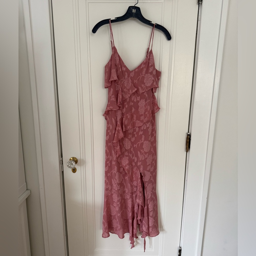 Zara Asymmetrical Pink Floral Dress